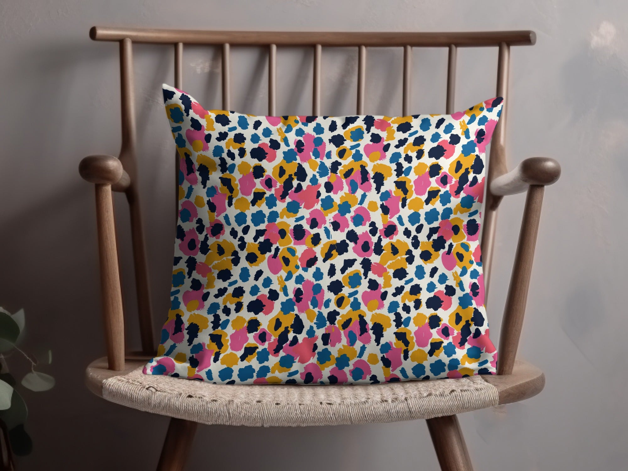 Bright Colorful Abstract Pattern Decorative Pillow