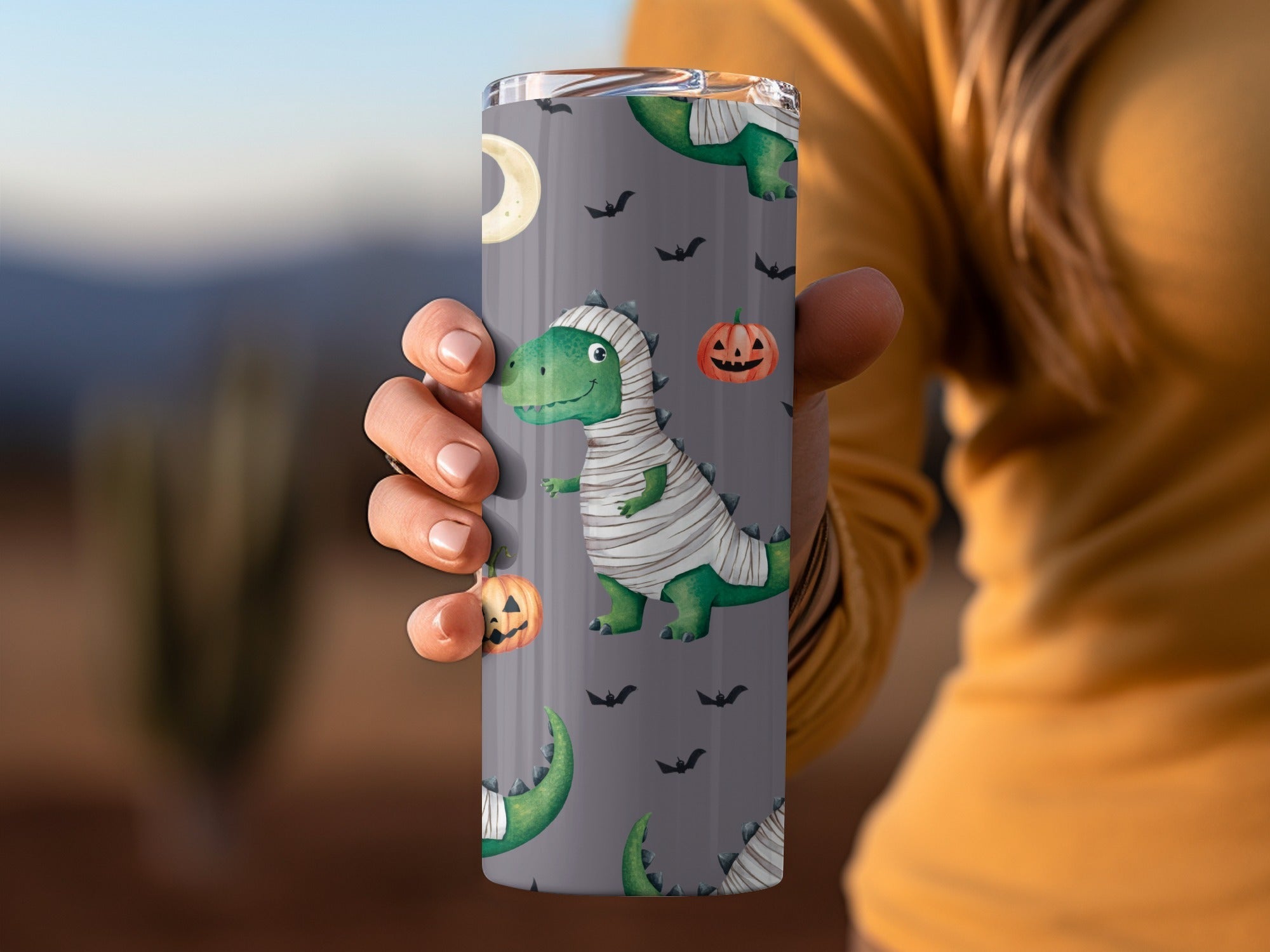 Mummy Dinosaur Watercolor Floral Pattern - Moore and Mountain