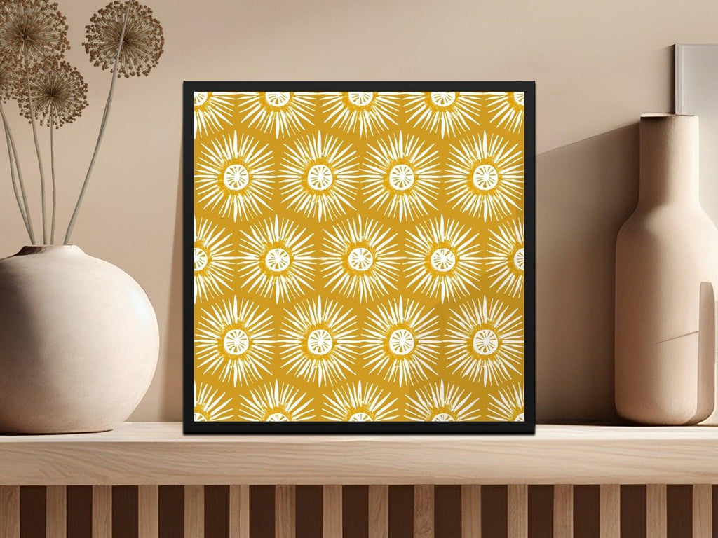Mustard Floral Seamless Pattern, Digital Download, Flower Pattern for Fabric, Hand Drawn Floral Repeat Pattern, Digital Paper (139) - Moore and Mountain