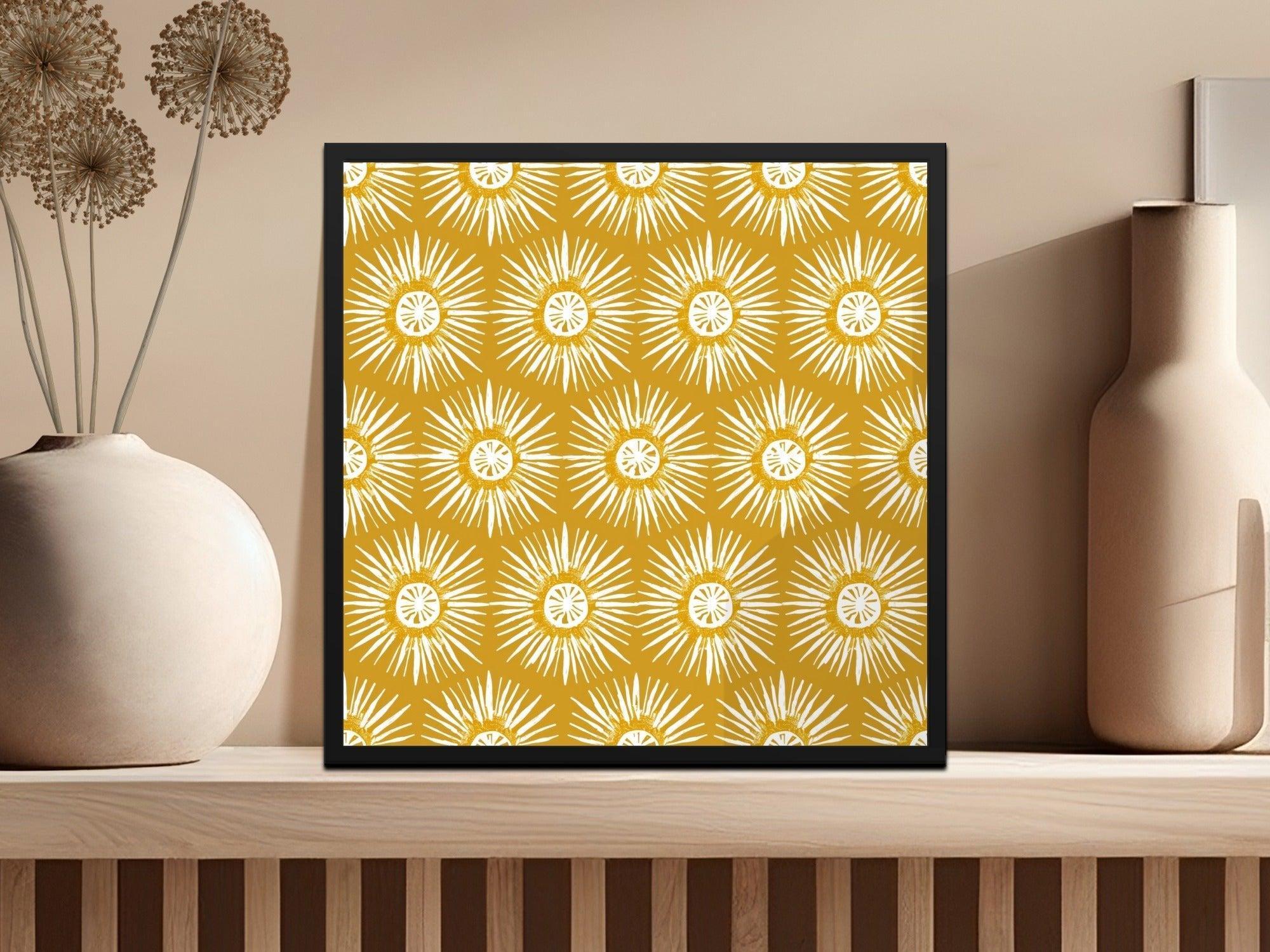 Mustard Floral Seamless Pattern, Digital Download, Flower Pattern for Fabric, Hand Drawn Floral Repeat Pattern, Digital Paper (139) - Moore and Mountain