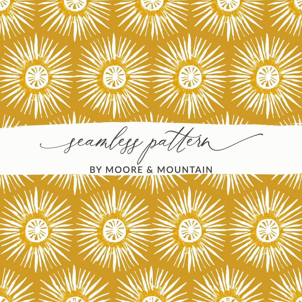 Mustard Floral Seamless Pattern, Digital Download, Flower Pattern for Fabric, Hand Drawn Floral Repeat Pattern, Digital Paper (139) - Moore and Mountain