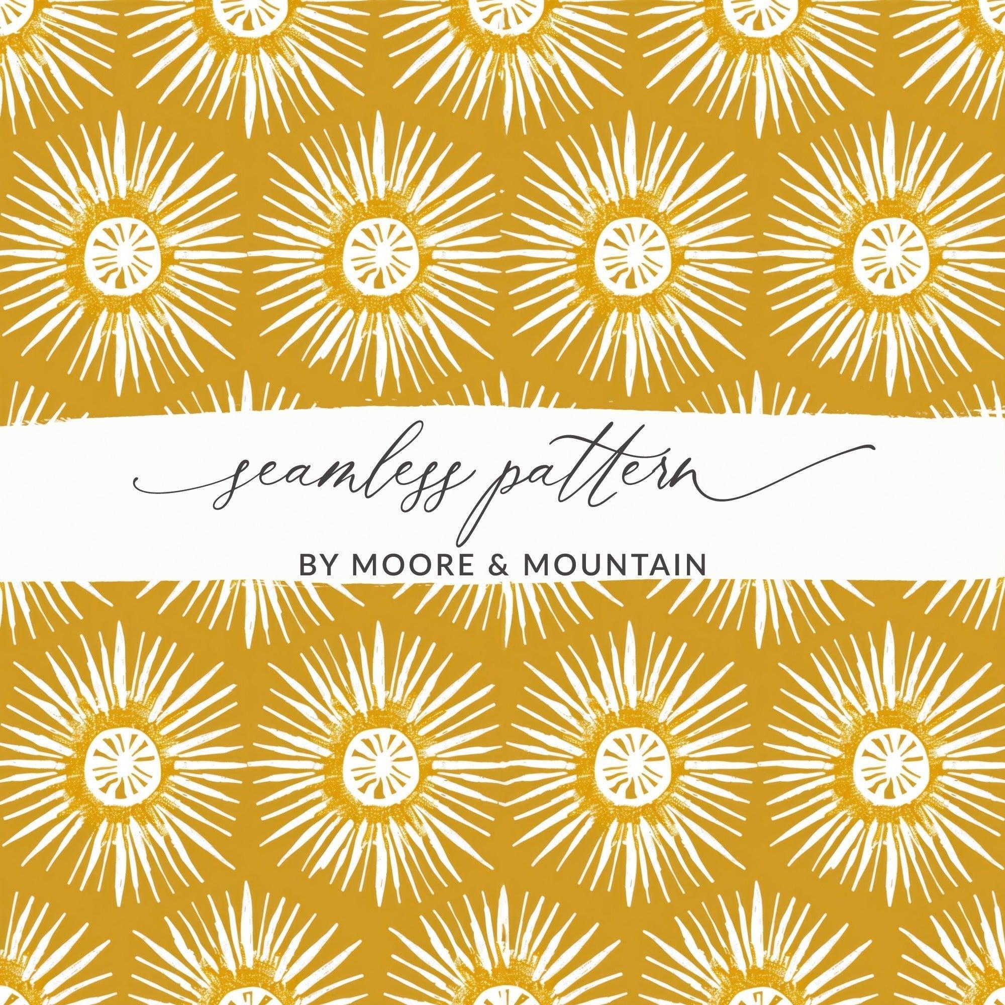 Mustard Floral Seamless Pattern, Digital Download, Flower Pattern for Fabric, Hand Drawn Floral Repeat Pattern, Digital Paper (139) - Moore and Mountain