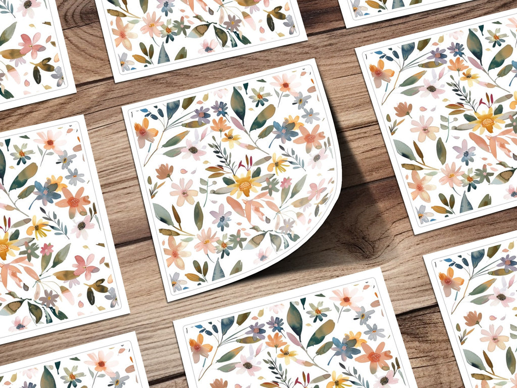 Watercolor Floral Pattern Digital Paper, Seamless Flower Background, Watercolor Flowers Digital, Floral Design, Scrapbooking Paper - Moore and Mountain