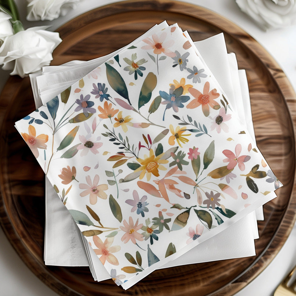 Watercolor Floral Pattern Digital Paper, Seamless Flower Background, Watercolor Flowers Digital, Floral Design, Scrapbooking Paper - Moore and Mountain