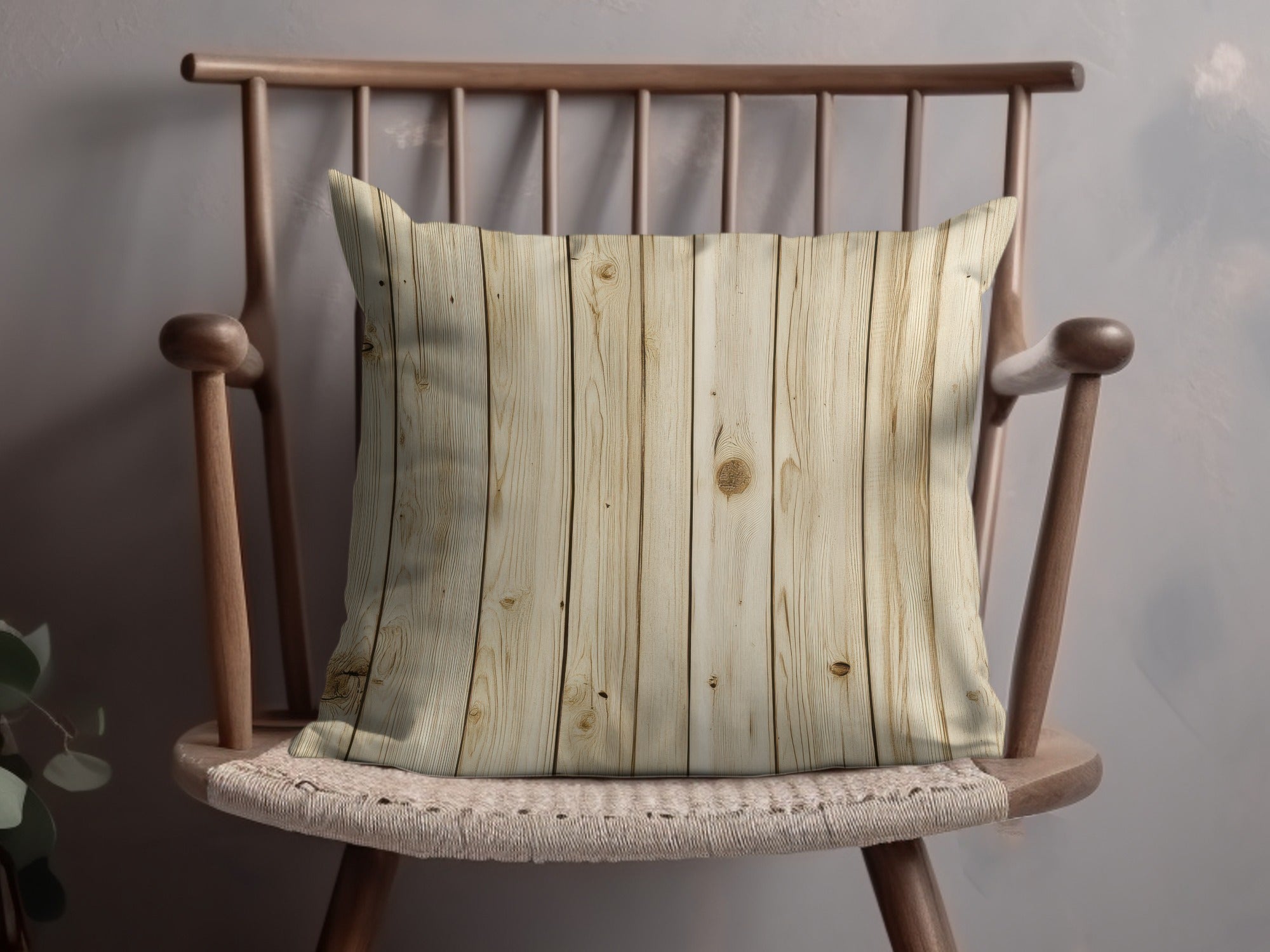 Rustic Wooden Plank Pattern Throw Pillow Decor