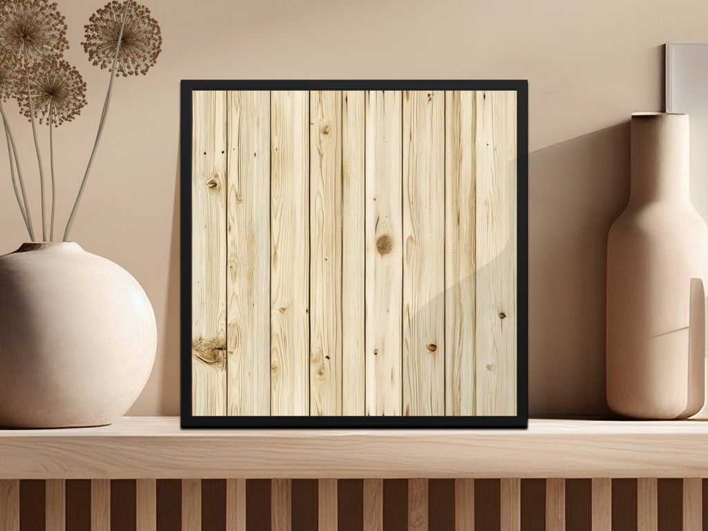 Rustic Wooden Plank Design Framed Artwork