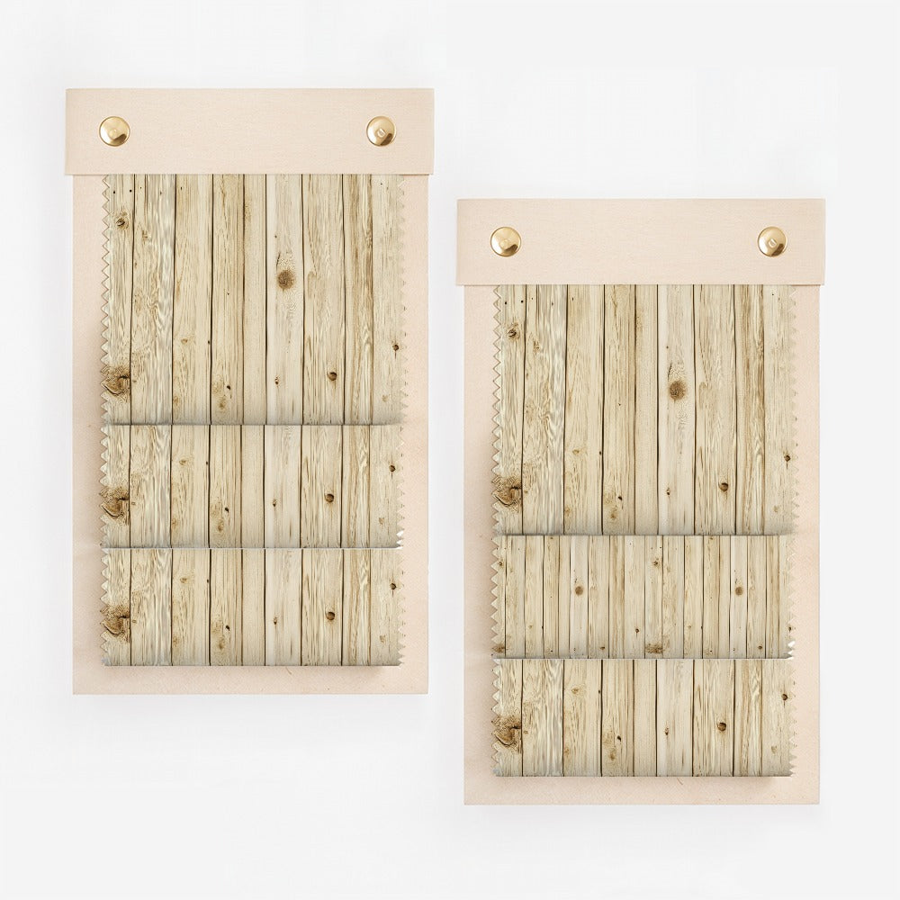 Rustic Wooden Plank Patterned Vertical Blinds