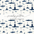 Nautical Lighthouse Seamless Pattern Decor Art Print