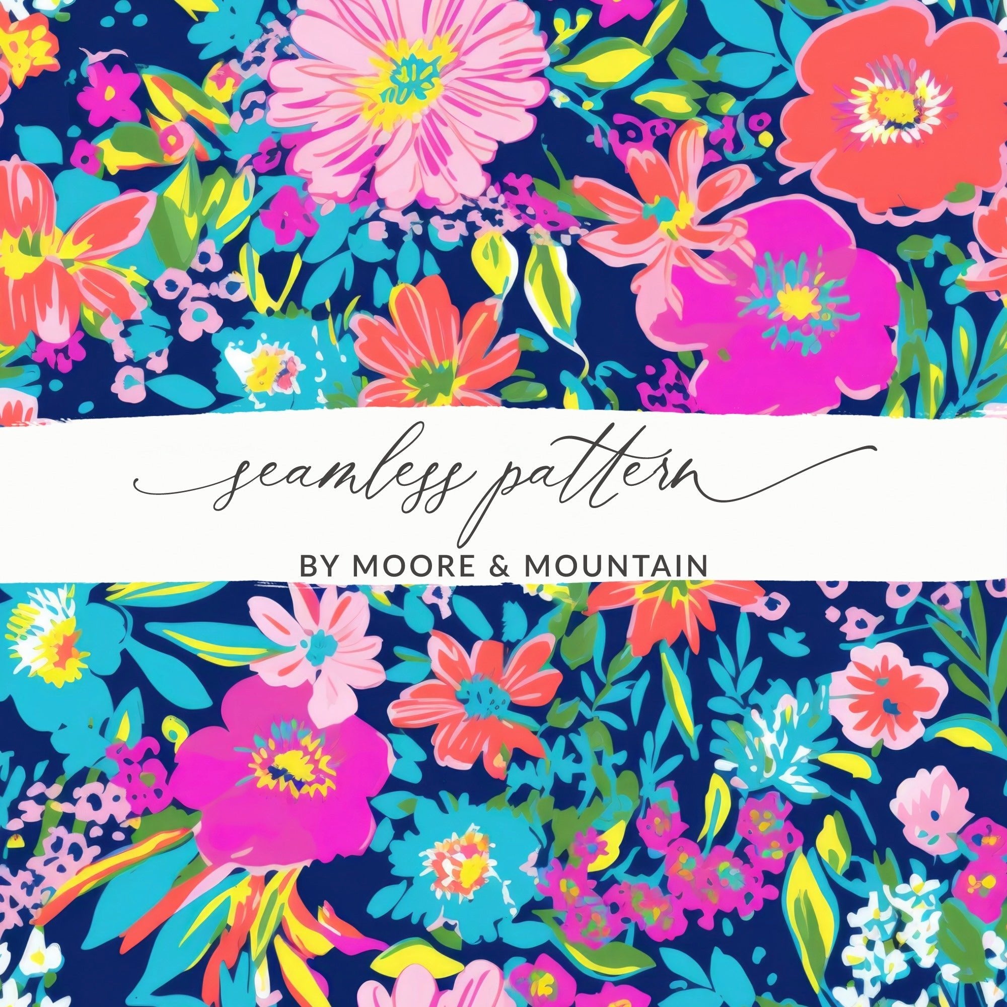 Ditsy Floral Seamless Pattern Colorful Flower Design, Fabric Print, Scrapbook Paper, Digital DownloadFloral Digital Paper, Seamless Flower Pattern, Repeating Floral Design, Bright Floral Pattern, Commercial Use, Floral Digital File - Moore and Mountain