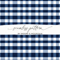 Navy Blue Gingham Digital Paper, Classic Check Pattern, Buffalo Plaid Seamless Pattern - Moore and Mountain