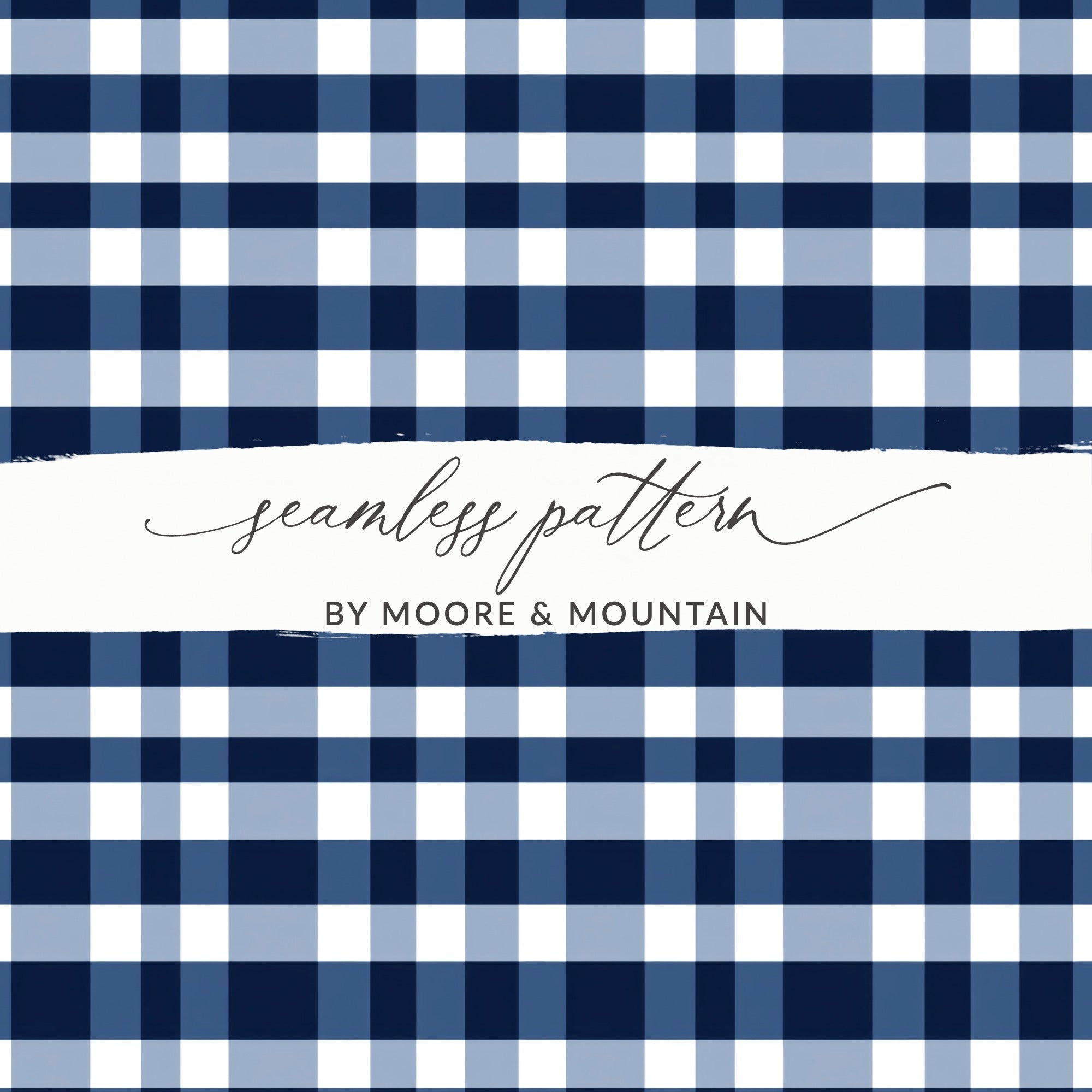 Navy Blue Gingham Digital Paper, Classic Check Pattern, Buffalo Plaid Seamless Pattern - Moore and Mountain