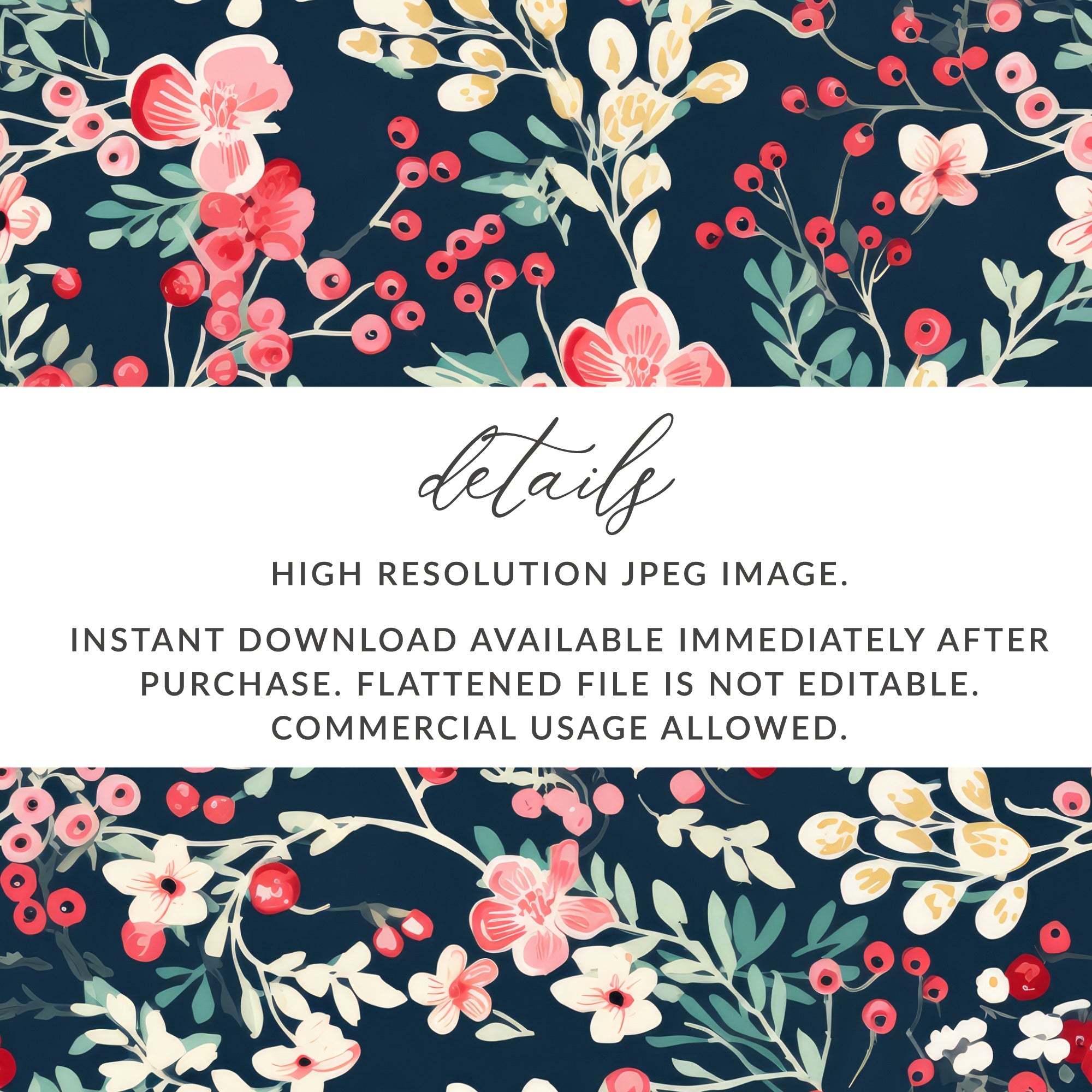 High Resolution Floral Printable Instant Download Image