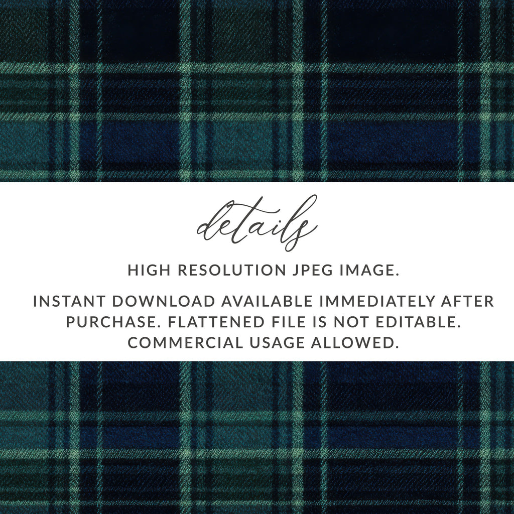 Navy Blue Teal Plaid Scottish Tartan Background Digital - Moore and Mountain