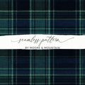 Navy Blue Teal Plaid Scottish Tartan Background Digital - Moore and Mountain