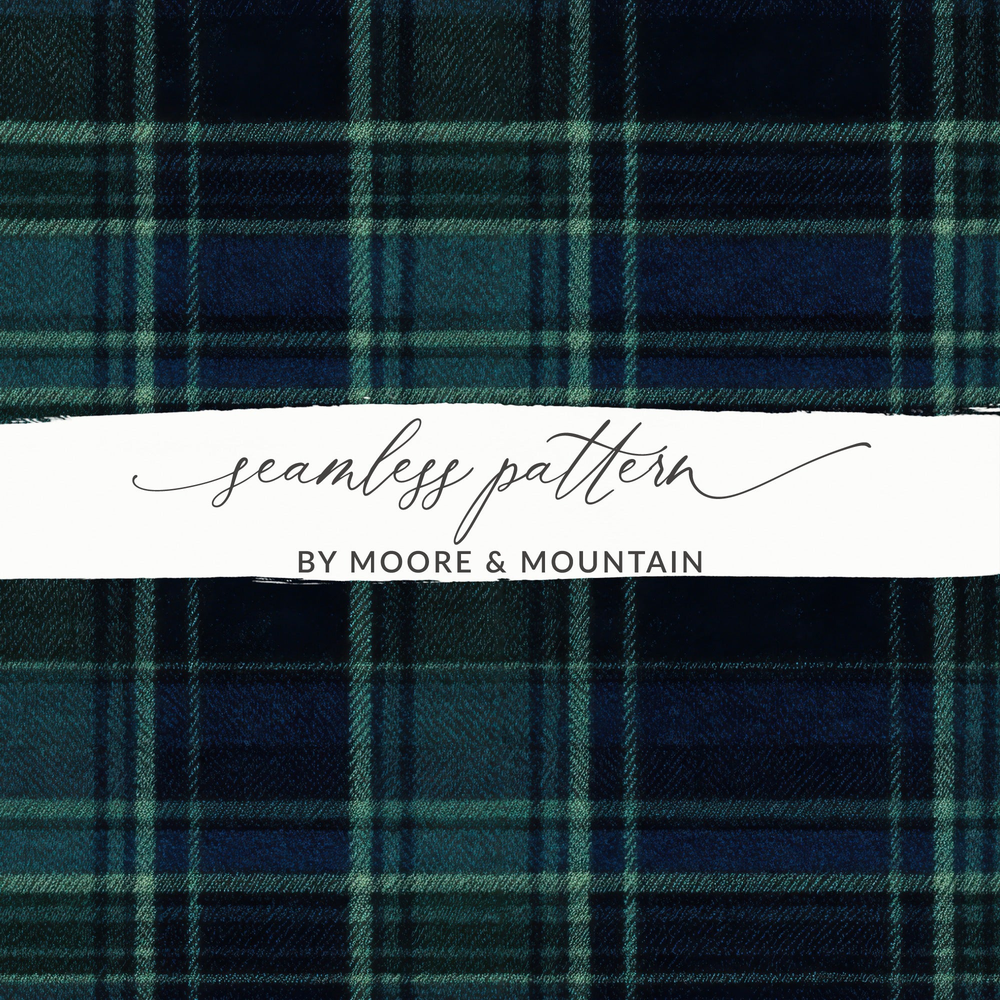 Navy Blue Teal Plaid Scottish Tartan Background Digital - Moore and Mountain