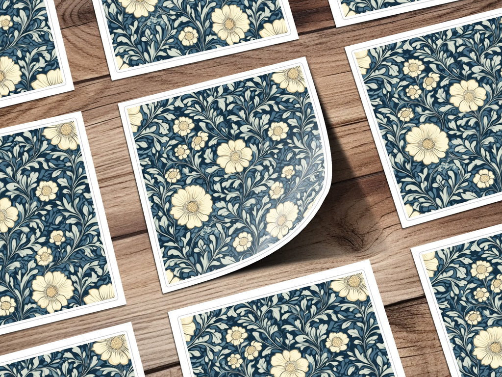 Navy Blue William Morris Seamless Pattern Digital - Moore and Mountain