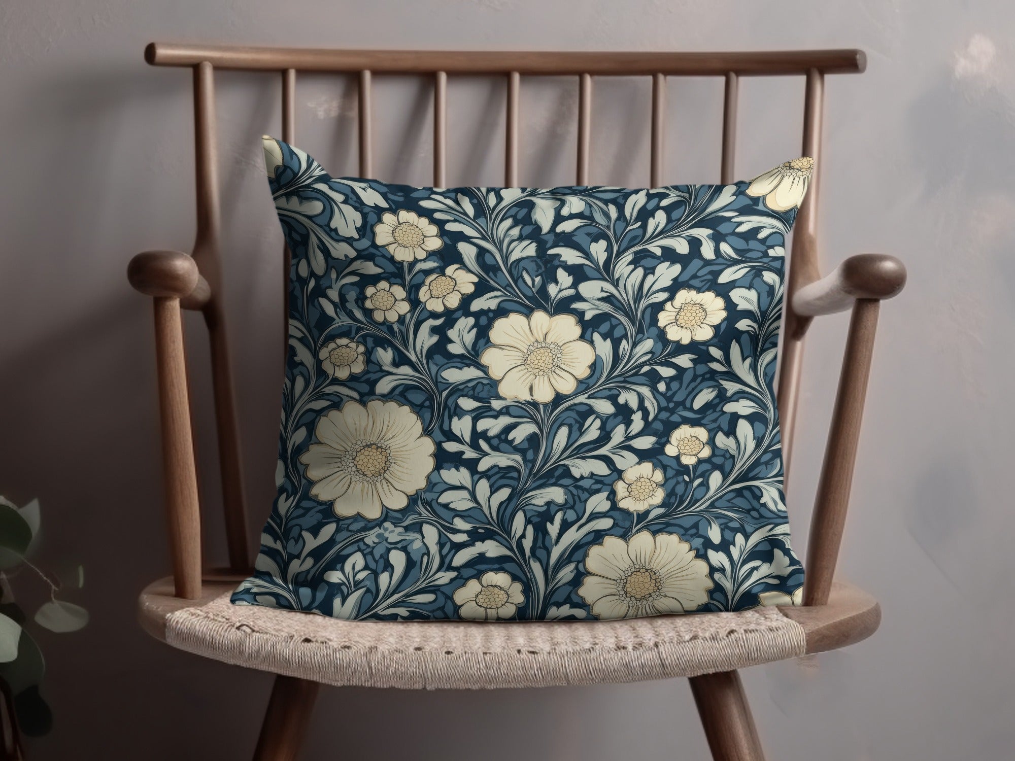 Navy Blue William Morris Seamless Pattern Digital - Moore and Mountain