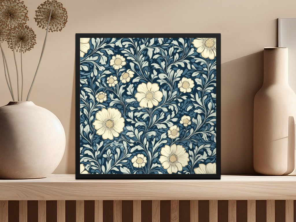 Navy Blue William Morris Seamless Pattern Digital - Moore and Mountain