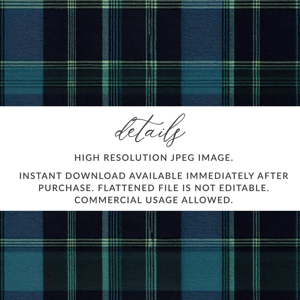 Navy Blue and Teal Classic Scottish Plaid Seamless Pattern - Moore and Mountain