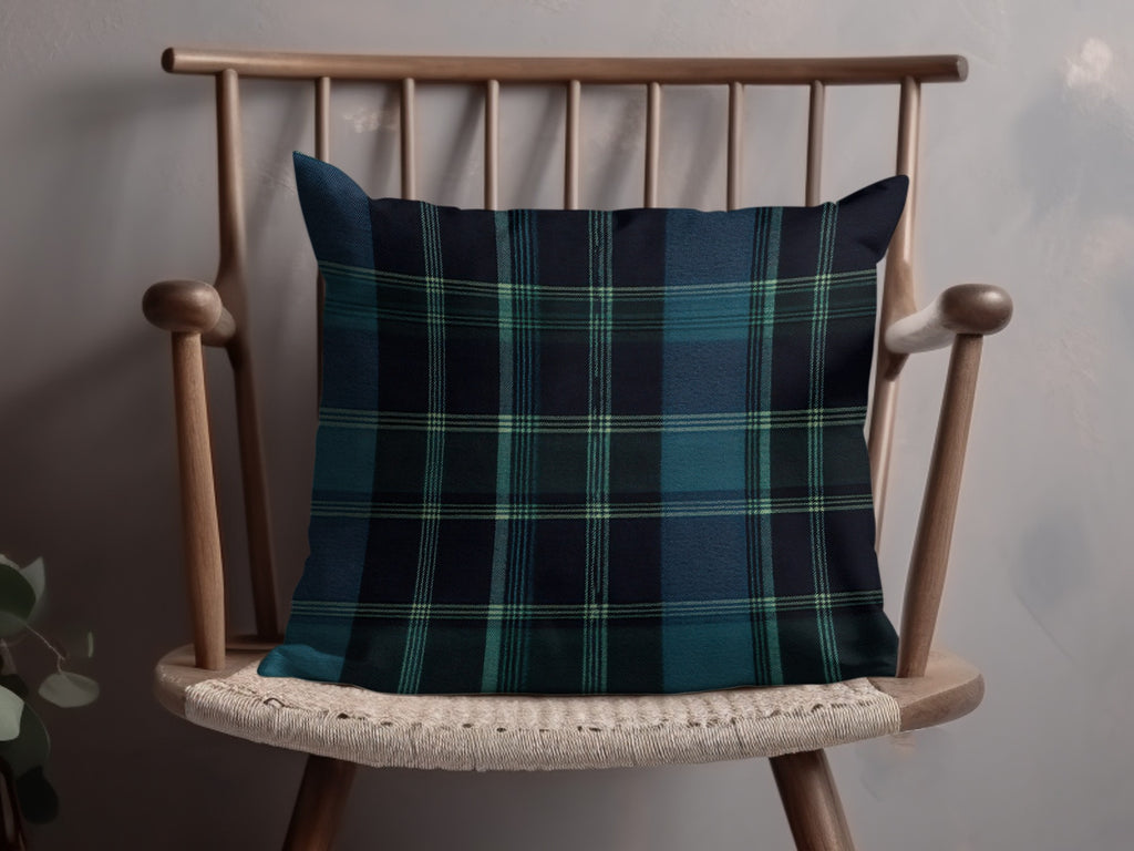 Navy Blue and Teal Classic Scottish Plaid Seamless Pattern - Moore and Mountain
