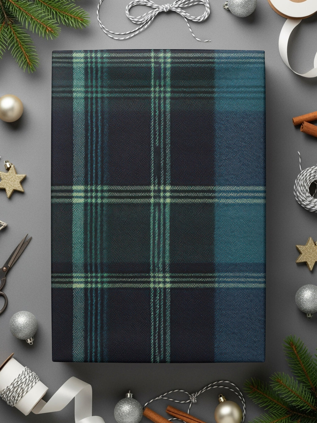 Navy Blue and Teal Classic Scottish Plaid Seamless Pattern - Moore and Mountain