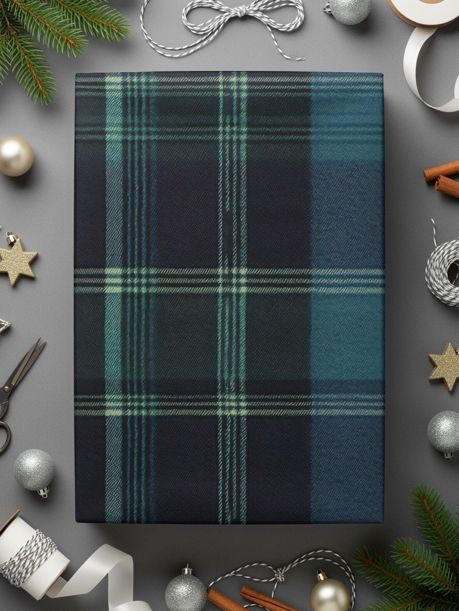 Navy Blue and Teal Classic Scottish Plaid Seamless Pattern - Moore and Mountain