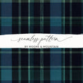 Navy Blue and Teal Classic Scottish Plaid Seamless Pattern - Moore and Mountain