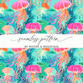 Colorful Jellyfish Underwater Seamless Pattern Product