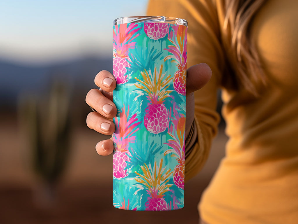 Colorful Pineapple Pattern Insulated Tumbler Cup