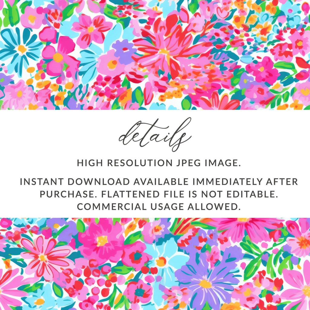 Ditsy Digital Floral Pattern, Seamless Flower Design, Colorful Blooms, Vibrant Print, Fabric Design, Digital Paper, Digital Scrapbooking - Moore and Mountain
