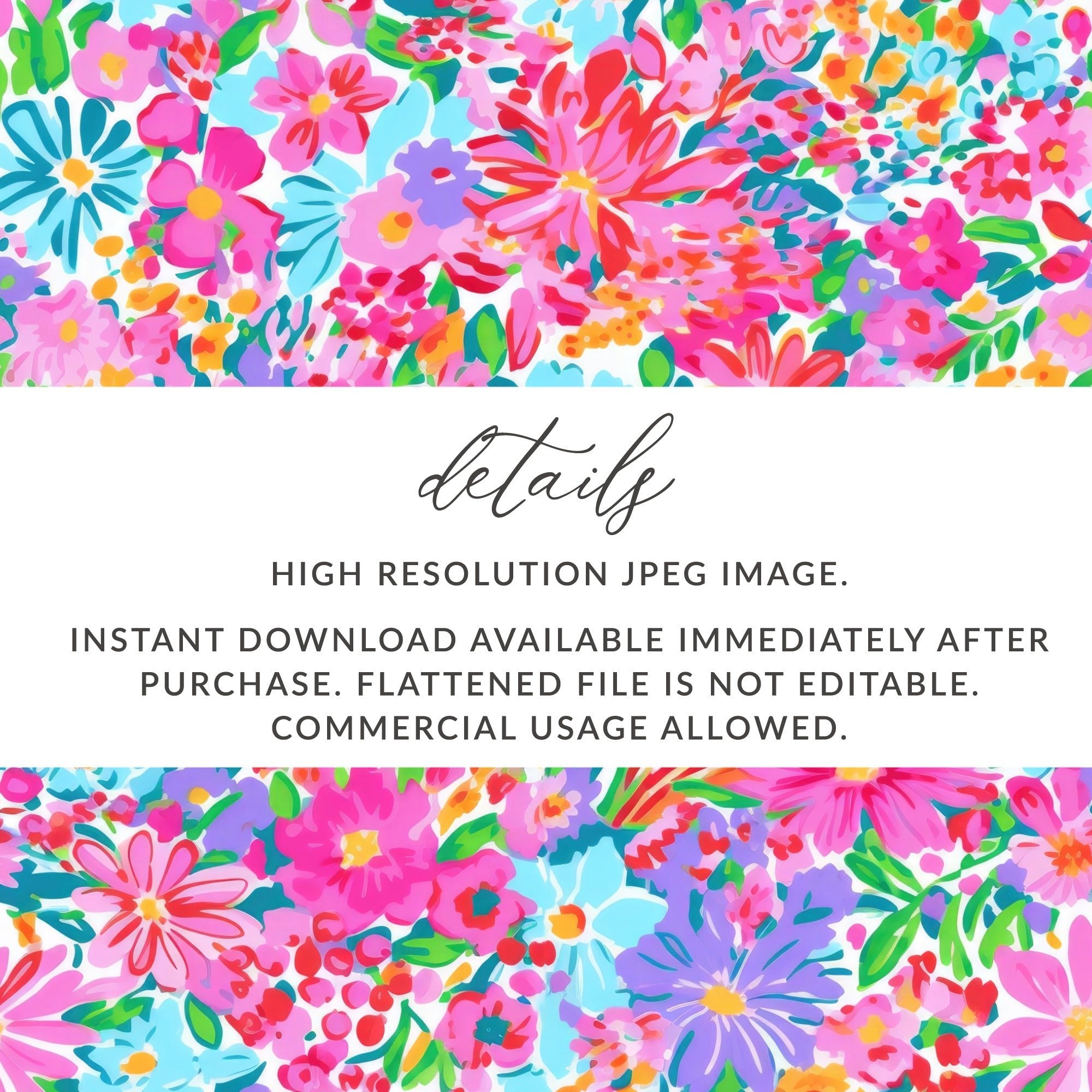 Ditsy Digital Floral Pattern, Seamless Flower Design, Colorful Blooms, Vibrant Print, Fabric Design, Digital Paper, Digital Scrapbooking - Moore and Mountain