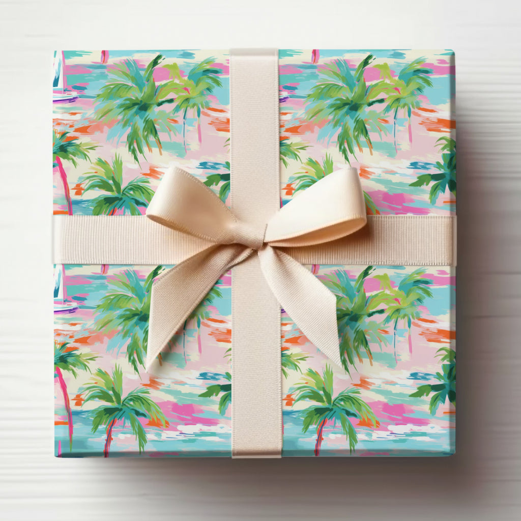 Tropical Palm Tree Patterned Gift Wrap product