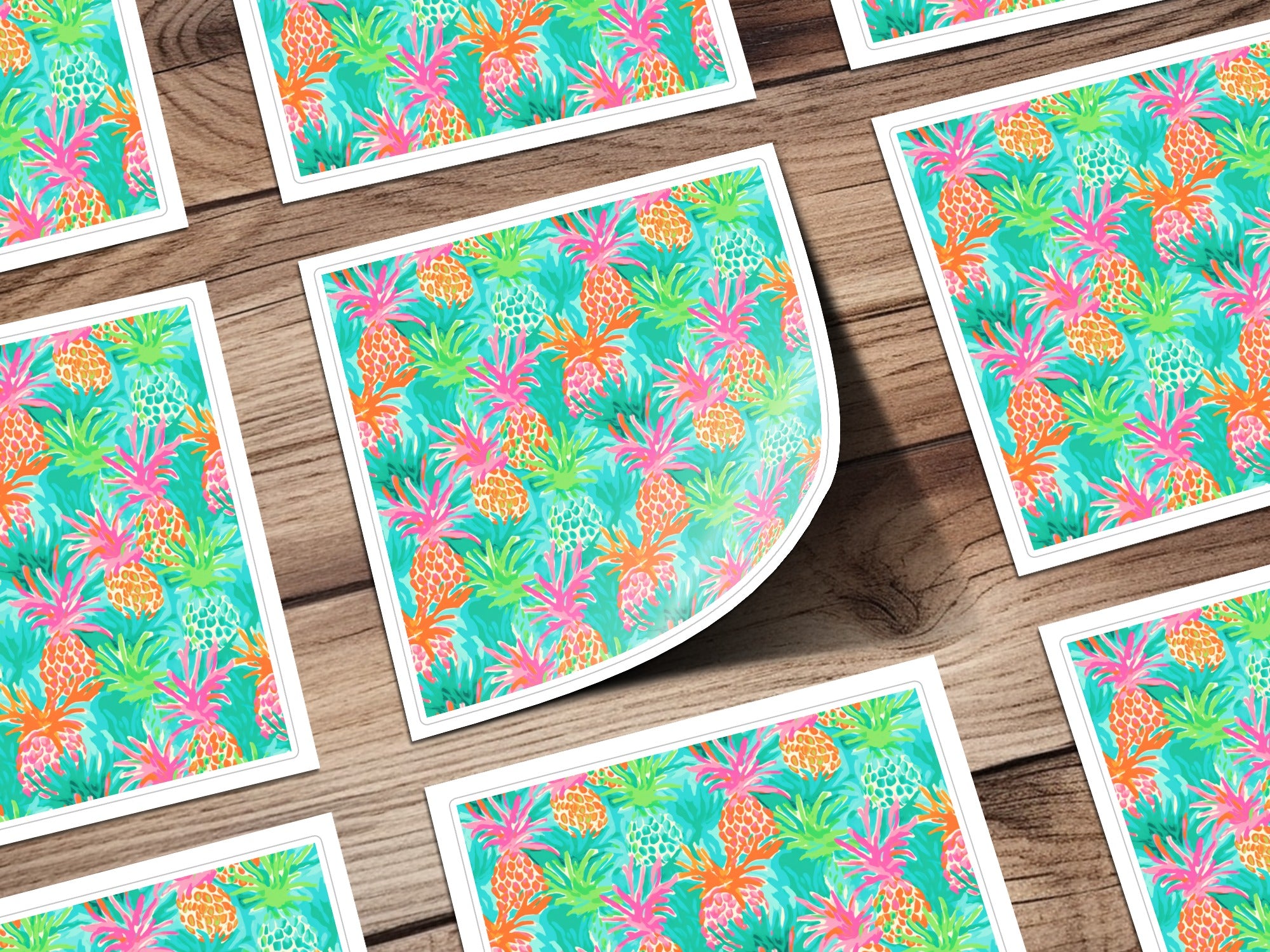 Colorful Pineapple Pattern Vinyl Sticker Sheets