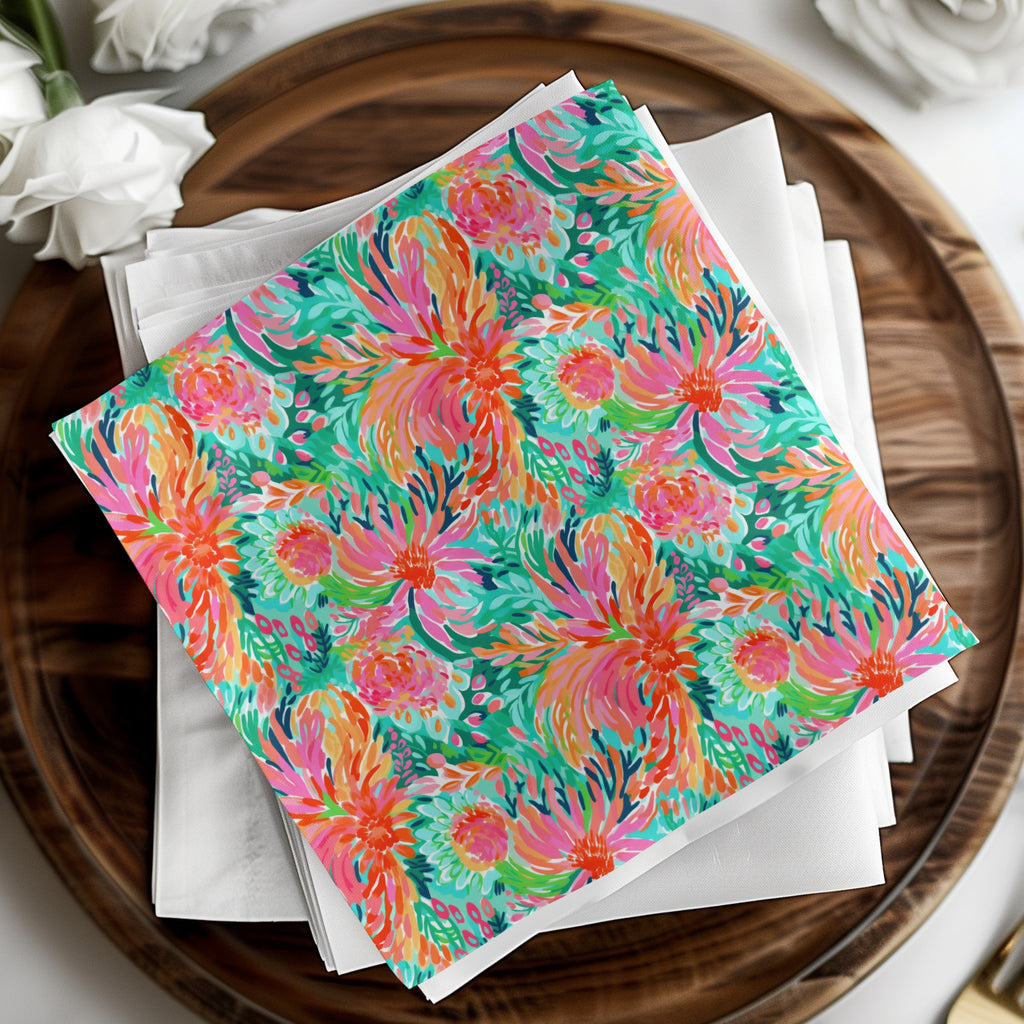Vibrant Floral Patterned Napkins for Decorative Use