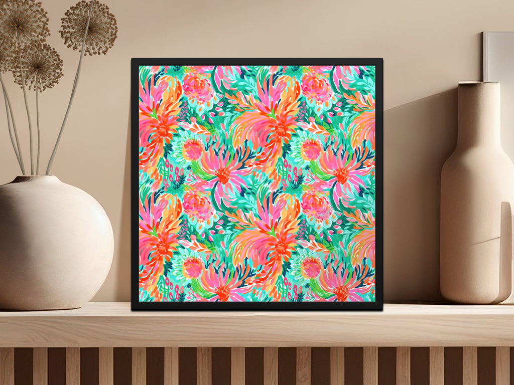 Vibrant Colorful Floral Art Print for Home Decor
