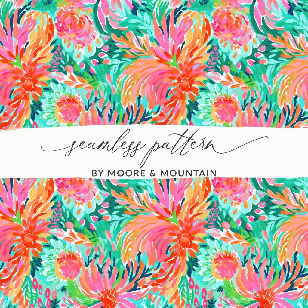 Colorful Floral Seamless Pattern by Moore & Mountain Design