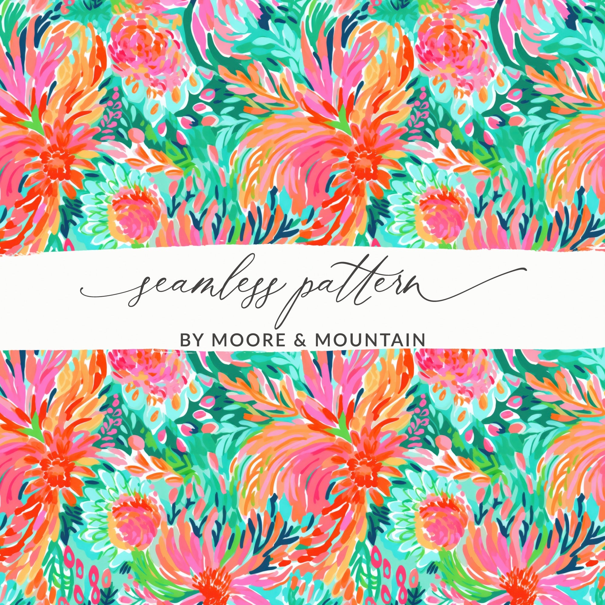 Colorful Floral Seamless Pattern by Moore & Mountain Design