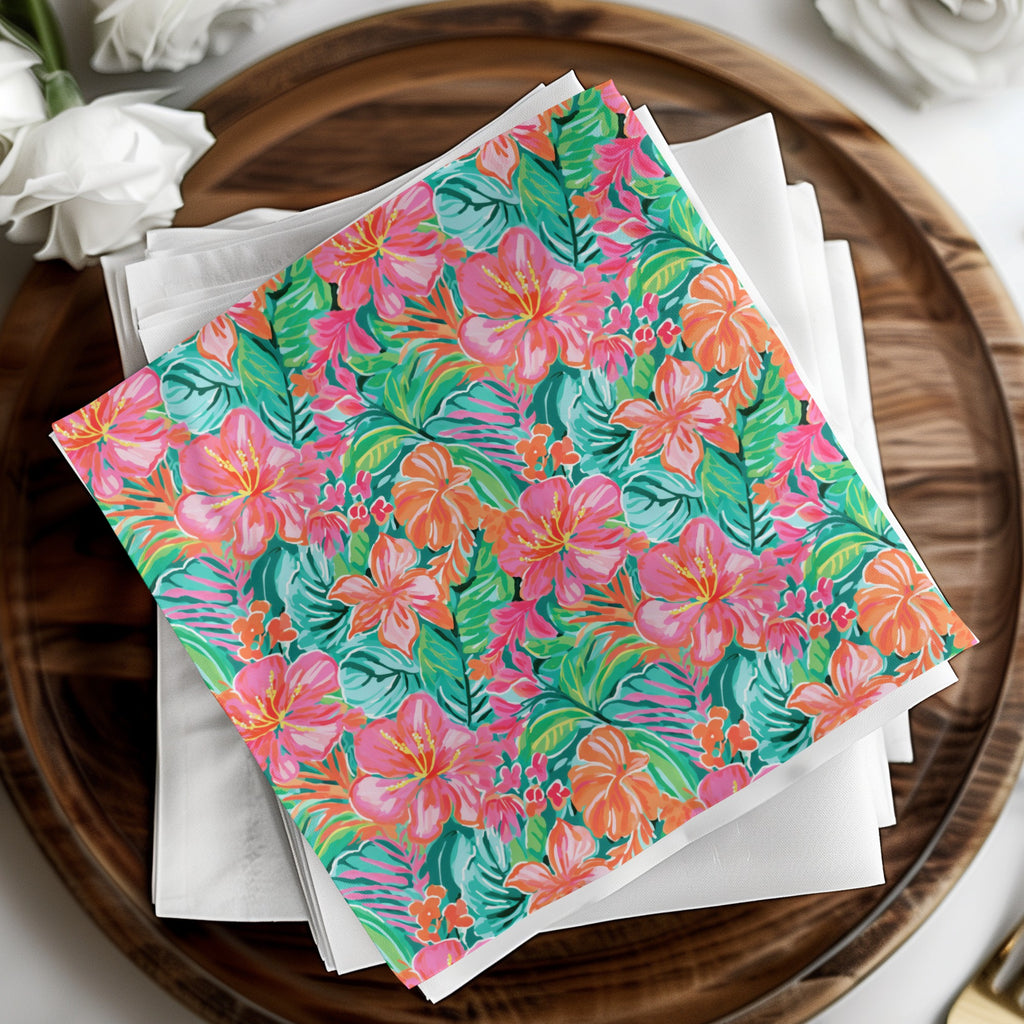 Tropical Floral Design Napkins for Parties and Events