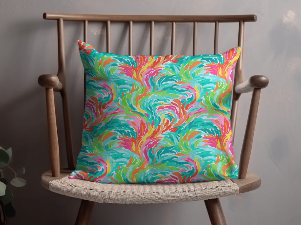 Vibrant Multicolor Abstract Design Throw Pillow