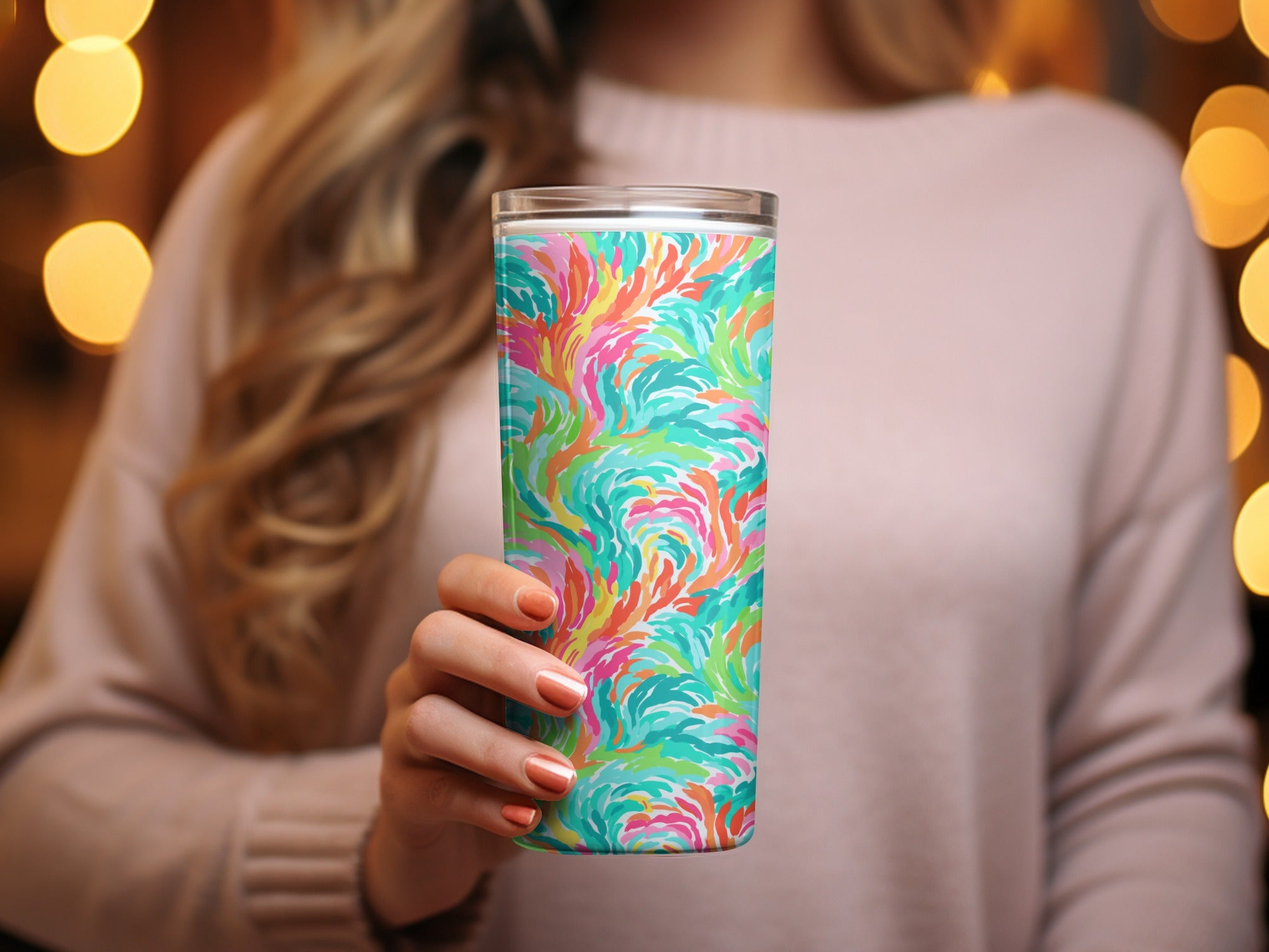 Colorful Abstract Pattern Travel Mug Tumblers Drinkware