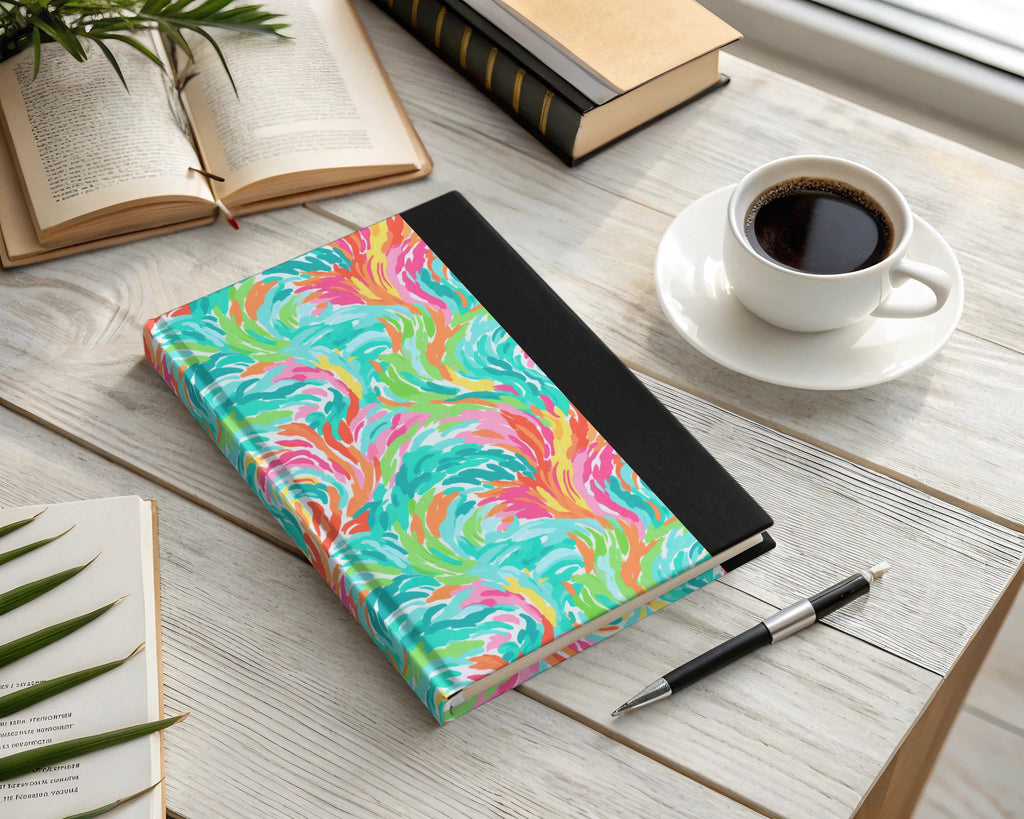 Vibrant Swirl Art Design Hardcover Journal Notebook