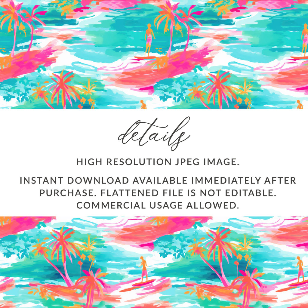 Vibrant Tropical Island Scene Instant Download Image