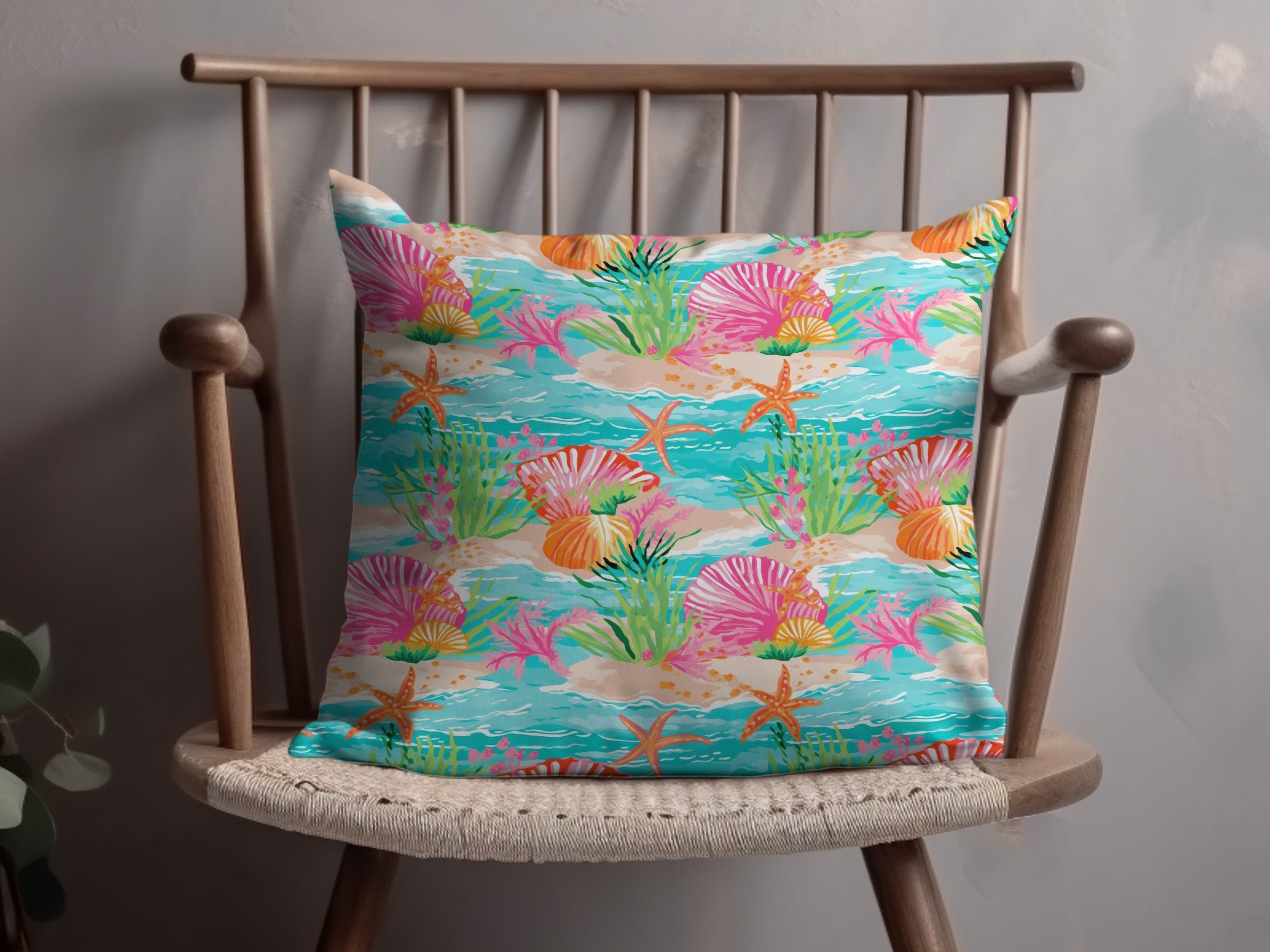 Colorful Beach Theme Decorative Pillow for Home Decor