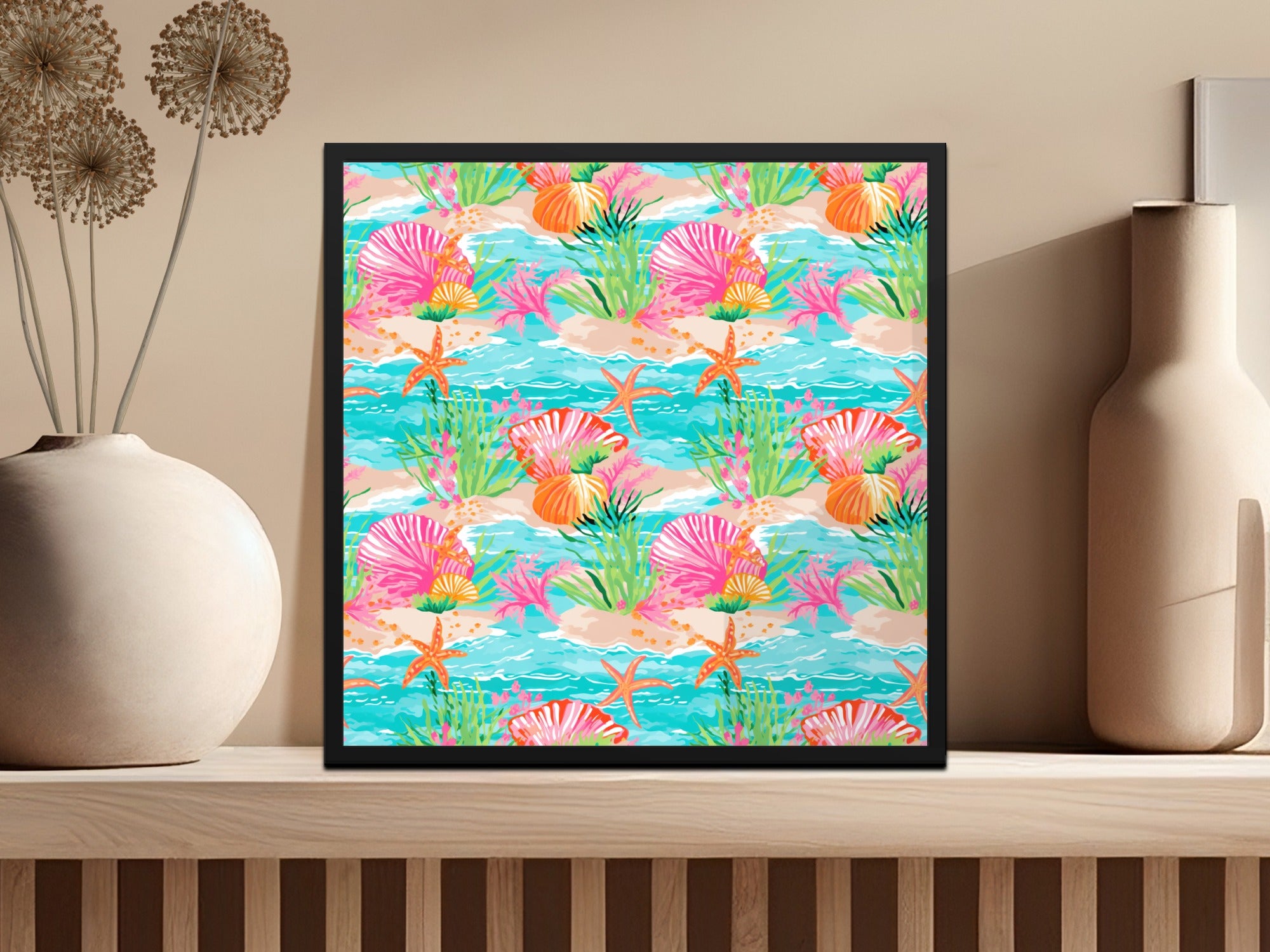 Colorful Underwater Sea Life Scene Art Print