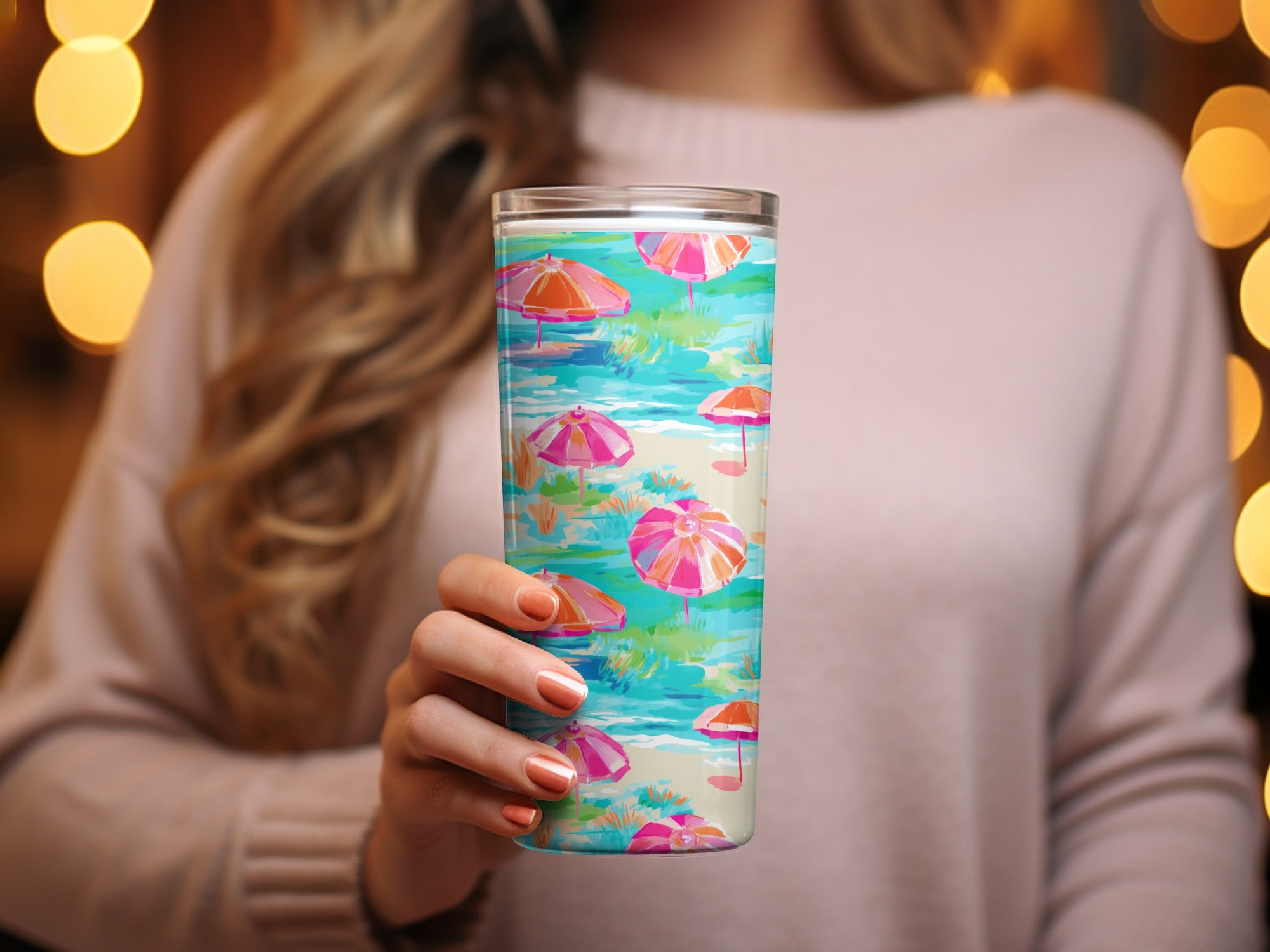 Colorful Beach Umbrella Design Insulated Tumbler