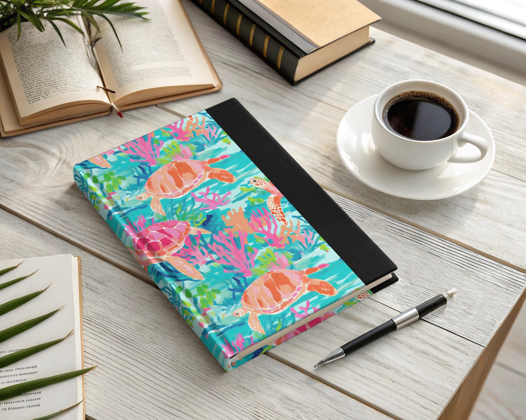 Colorful Sea Turtle Design Hardcover Notebook