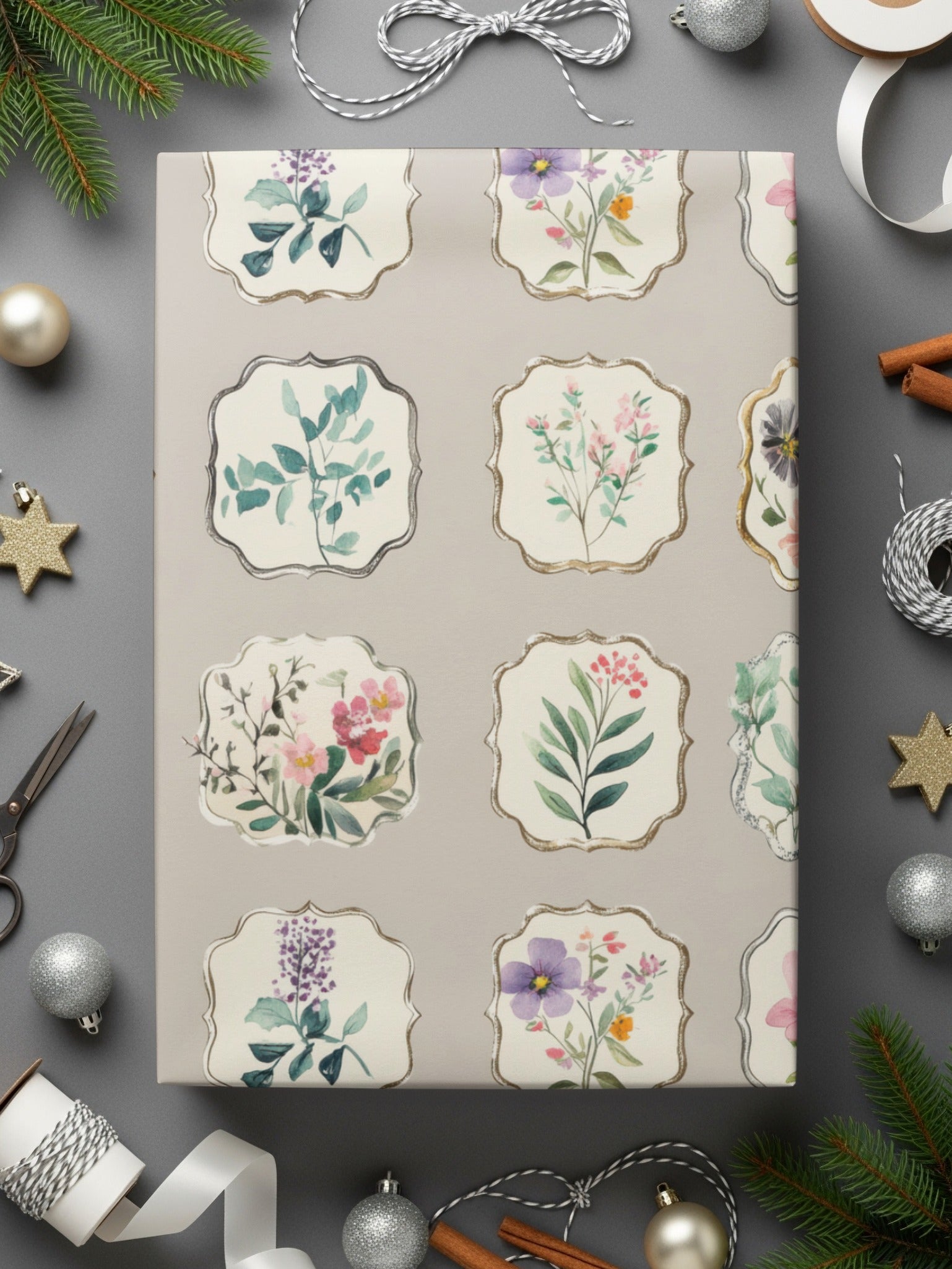 Neutral Floral Seamless Pattern Digital Download Commercial Use - Moore and Mountain