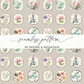 Neutral Floral Seamless Pattern Digital Download Commercial Use - Moore and Mountain