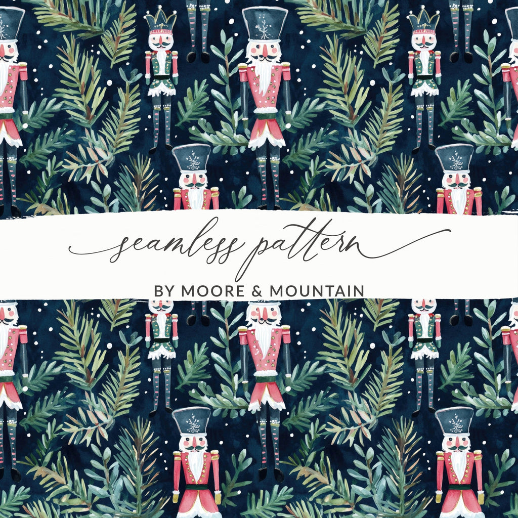 Nutcracker Digital Paper, Christmas Pattern, Seamless Nutcracker, Holiday Digital, Winter Digital Paper, Digital Download, JPEG, 12x12 - Moore and Mountain