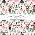 Nutcracker in Pink and Green Background Pattern Digital - Moore and Mountain
